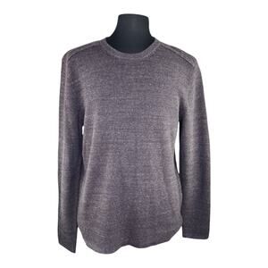 Michael Kors Men's Crew Neck Dark Gray Sweater Sz Lg Cotton Wool Waffle Knit EUC